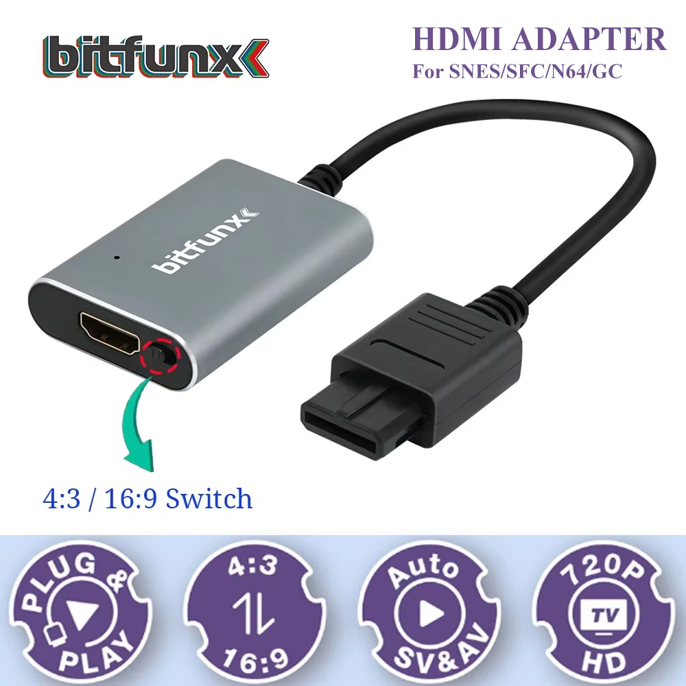 Retro Gaming Pro - Bitfunx 720P Adattatore Svideo/AV a HDMI,