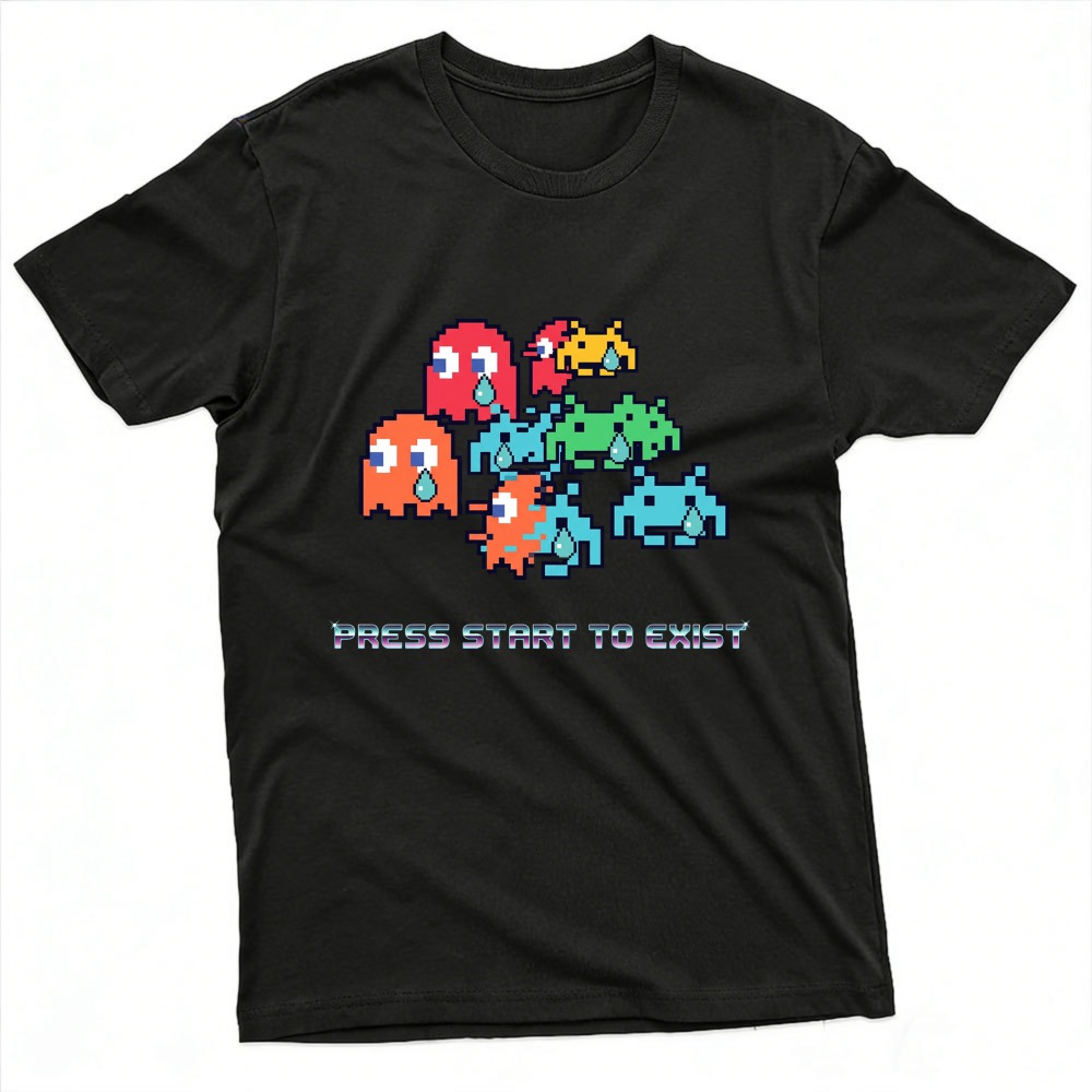 Retro Gaming Meme - T-shirt Grafica in Cotone Casual a
