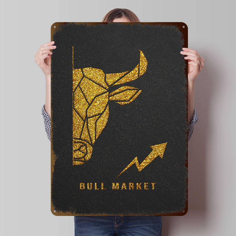 Retro Gaming Market - Poster Stampato Golden Bull Market, Arte