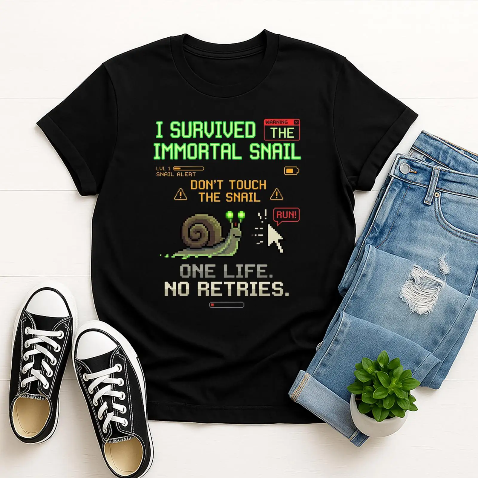 Retro Gaming Meme - Maglietta divertente con meme a forma