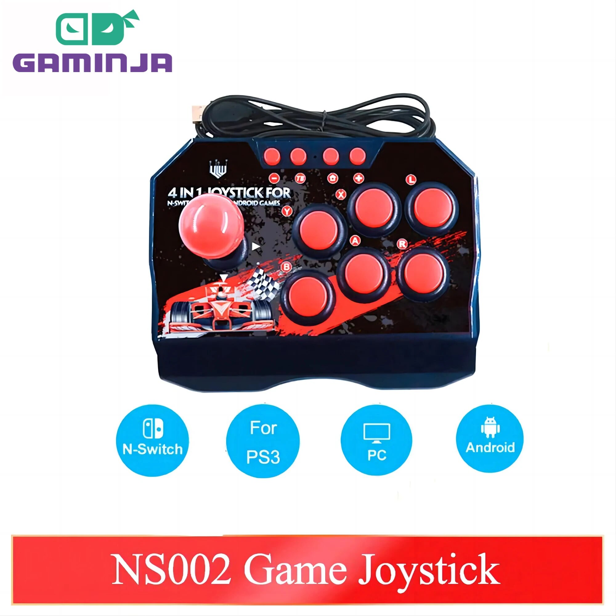 Arcade Stick Joystick - GAMINJA NS002 4 In 1 Retro