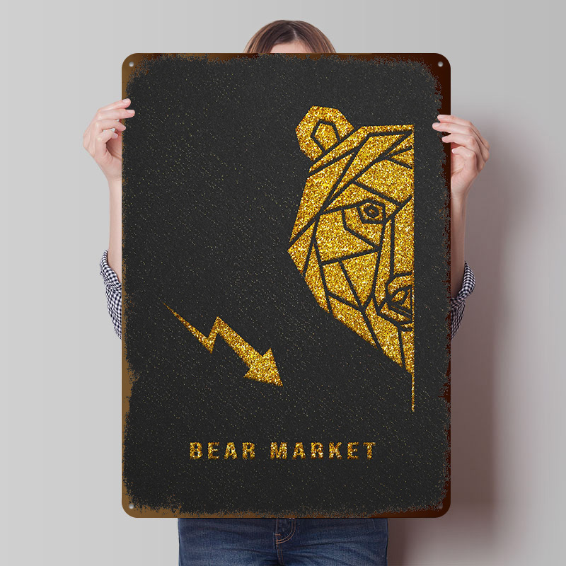 Retro Gaming Market - Poster Metallico Gold Bear Market, Arte